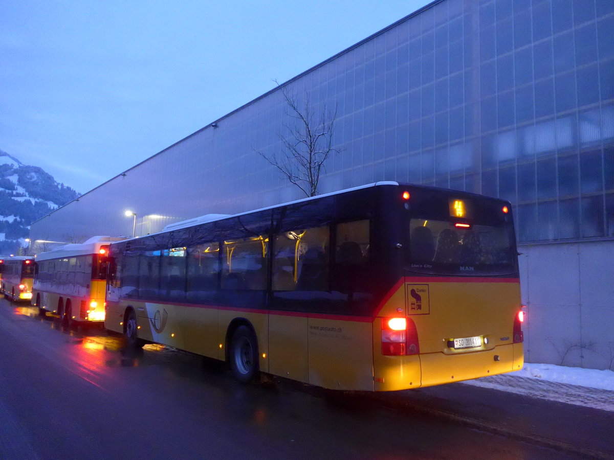 (200'688) - Steiner, Messen - SO 20'141 - MAN am 12. Januar 2019 beim Bahnhof Frutigen