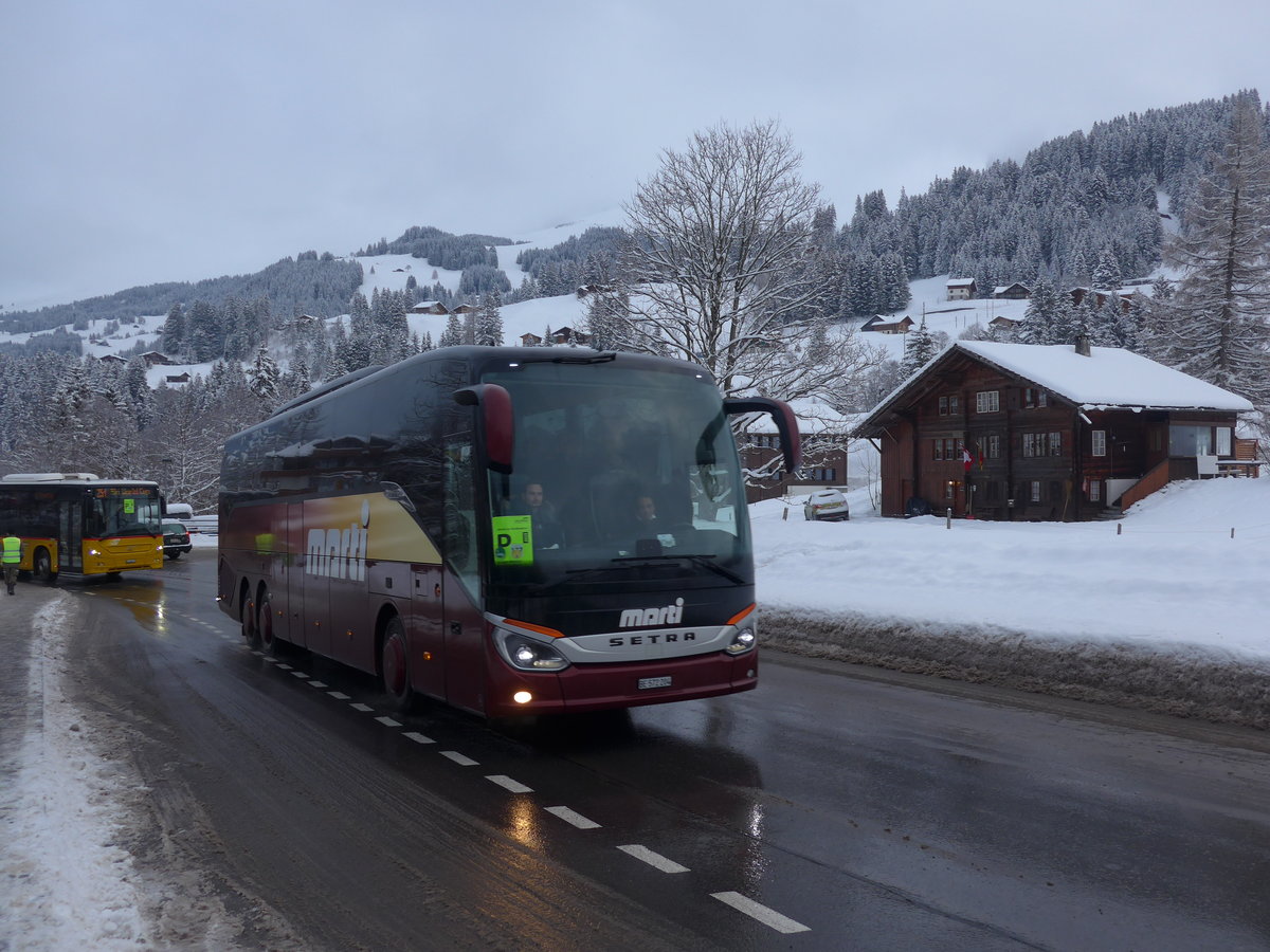 (200'761) - Marti, Kallnach - Nr. 4/BE 572'204 - Setra am 12. Januar 2019 in Adelboden, Oey