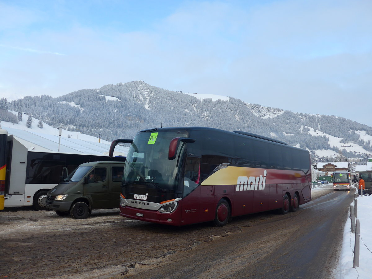 (200'808) - Marti, Kallnach - Nr. 12/BE 572'212 - Setra am 12. Januar 2019 in Adelboden, Weltcup