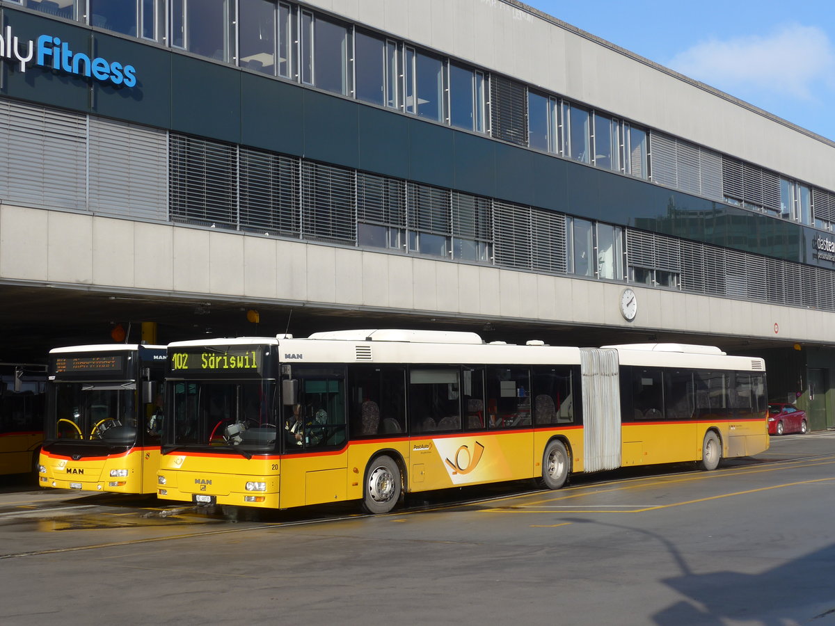 (201'459) - Steiner, Ortschwaben - Nr. 20/BE 48'735 - MAN (ex Nr. 10) am 4. Februar 2019 in Bern, Postautostation