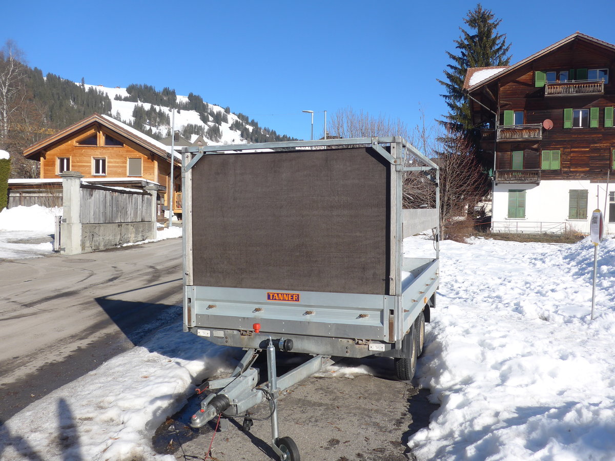 (201'665) - AFA Adelboden - Nr. 65/BE 682'046 - Humbaur Gepckanhnger am 17. Februar 2019 beim Bahnhof Zweisimmen