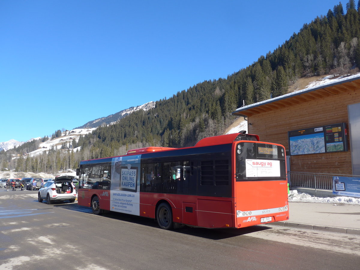 (201'673) - AFA Adelboden - Nr. 51/BE 25'802 - Solaris am 17. Februar 2019 in Lenk, Metschbahnen