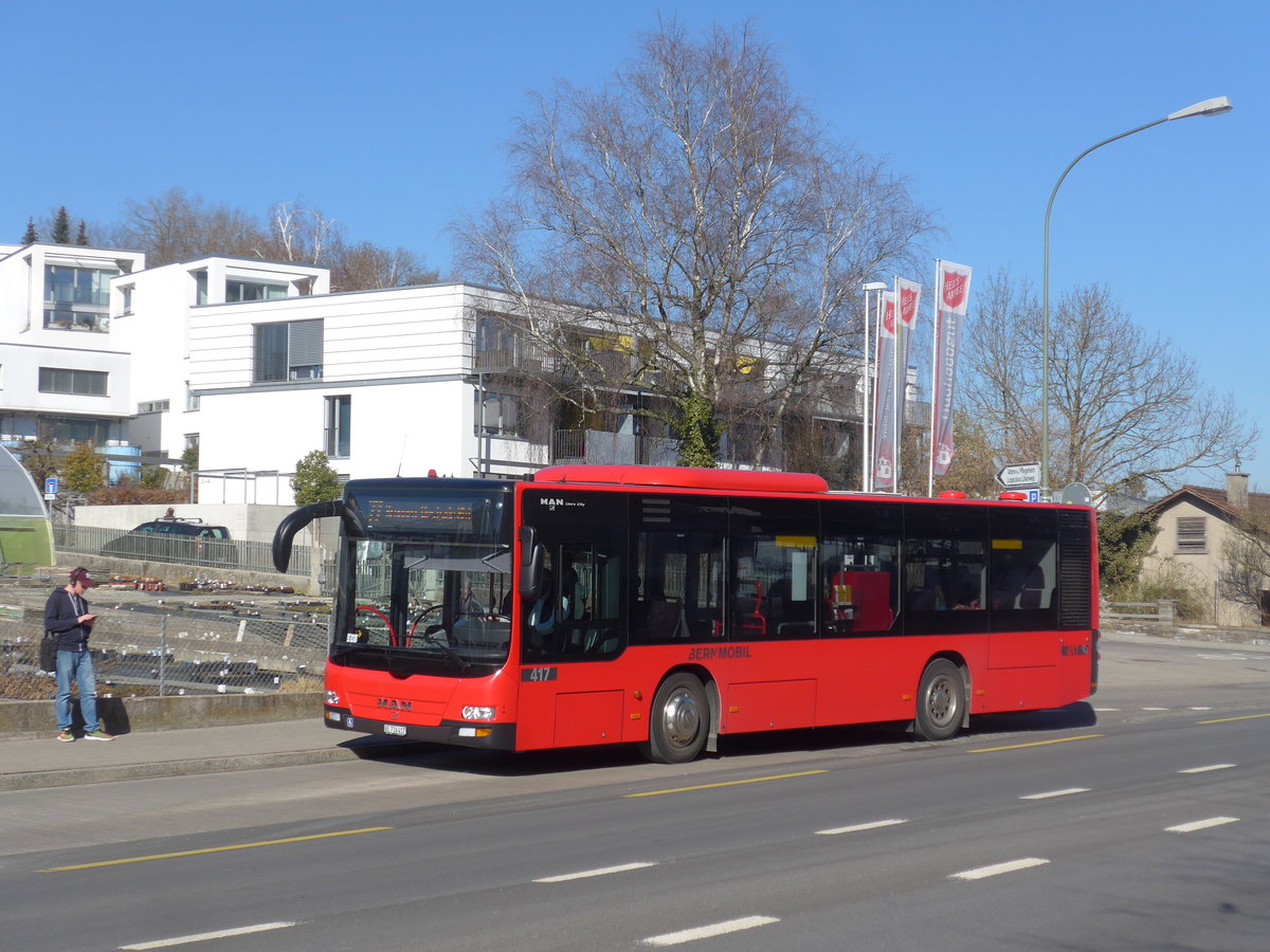 (201'710) - Bernmobil, Bern - Nr. 417/BE 716'417 - MAN am 18. Februar 2019 in Kniz, Weiermatt