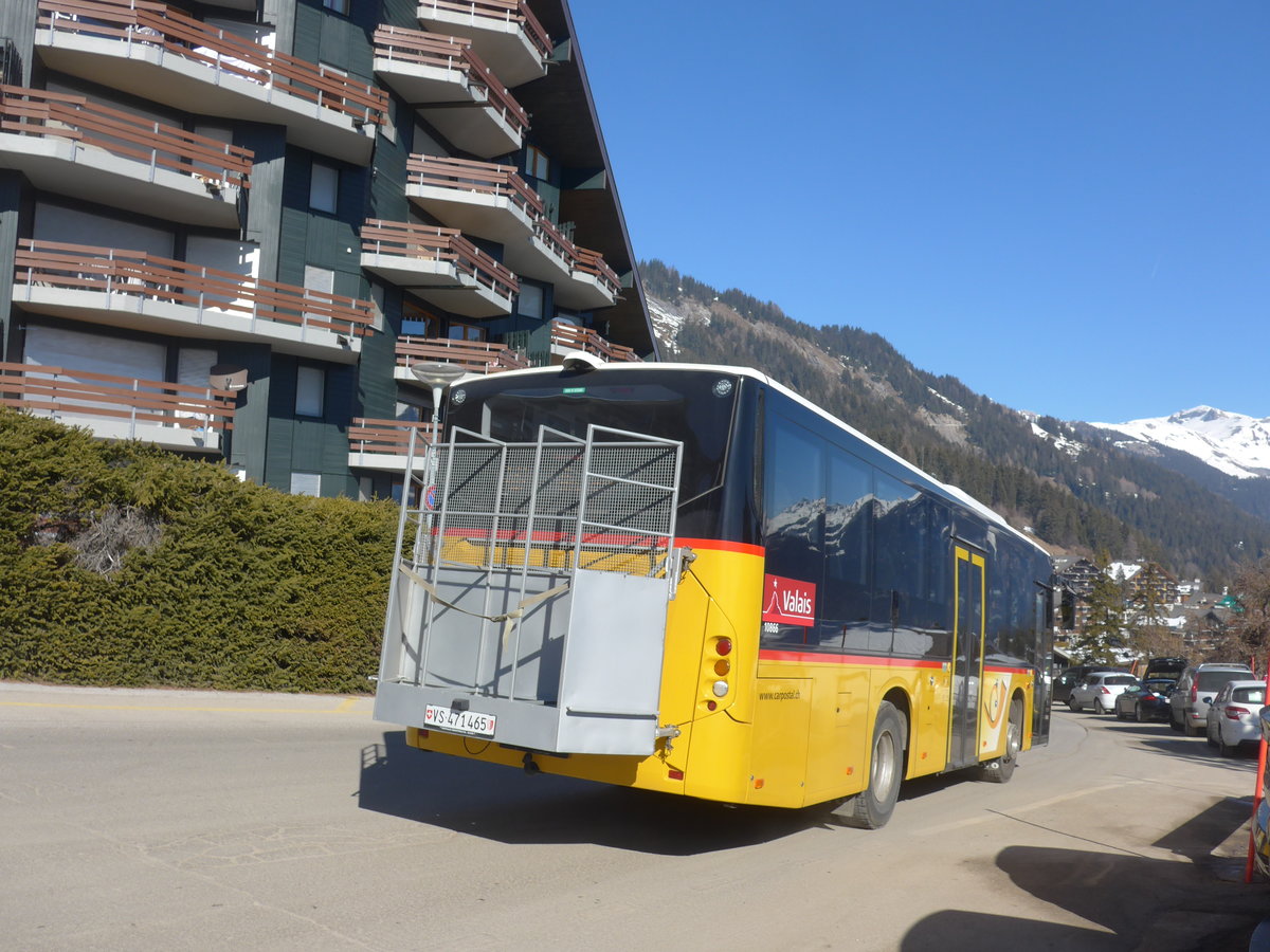 (201'773) - PostAuto Wallis - Nr. 36/VS 471'465 - Volvo am 24. Februar 2019 in Anzre, Tlcabine