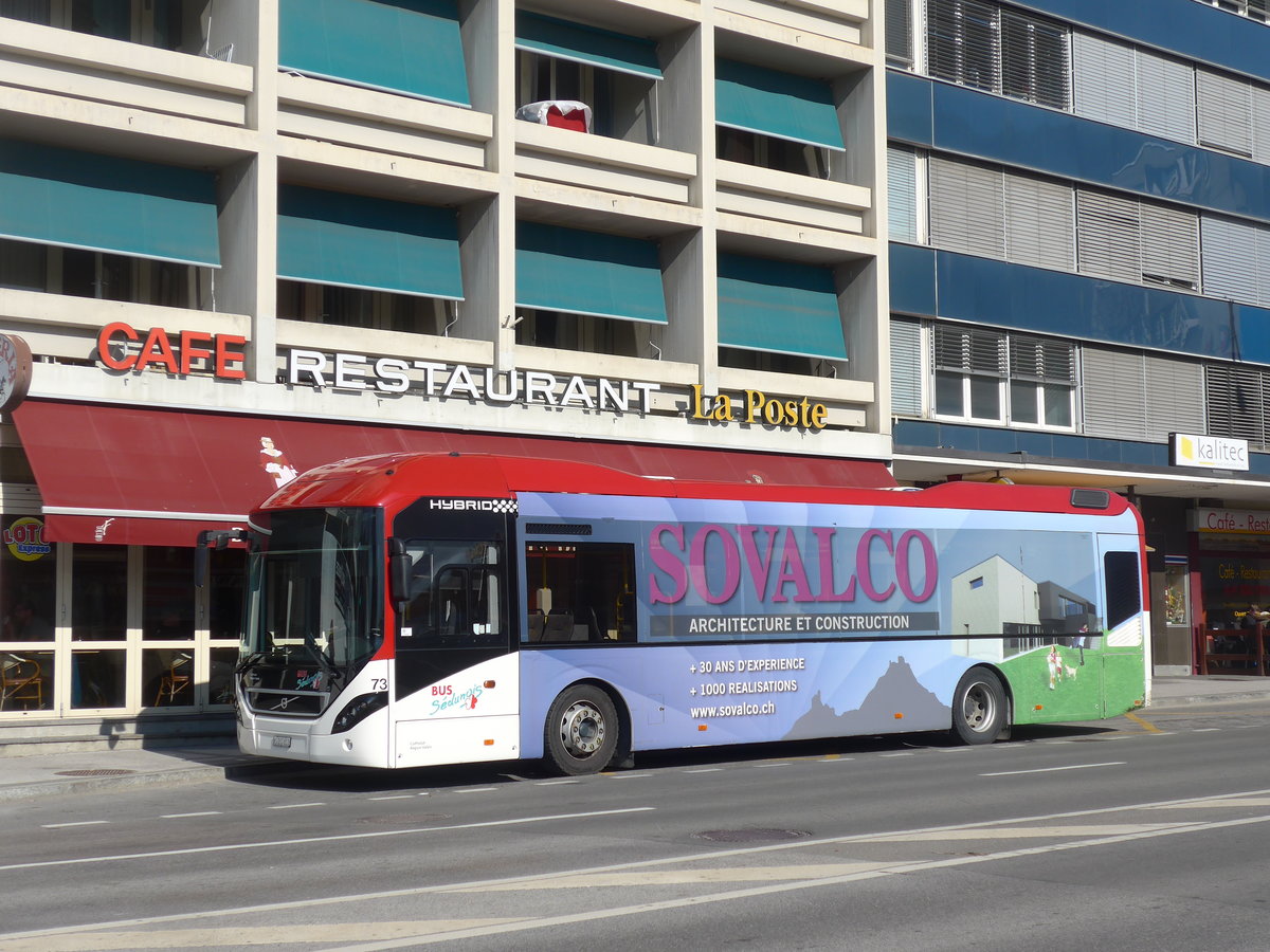 (201'789) - PostAuto Wallis - Nr. 73/VS 211'611 - Volvo (ex Lathion, Sion Nr. 73) am 24. Februar 2019 beim Bahnhof Sion