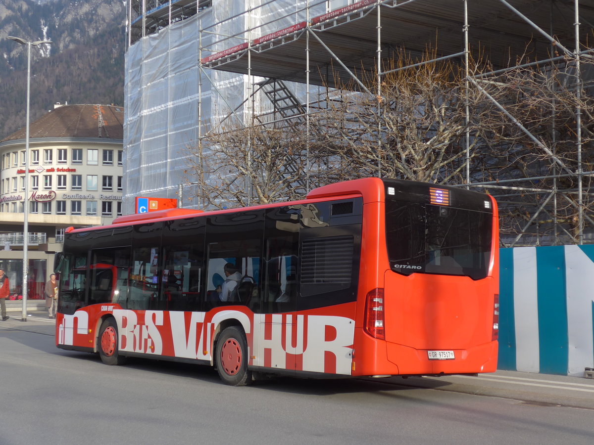 (201'864) - SBC Chur - Nr. 17/GR 97'517 - Mercedes am 2. Mrz 2019 beim Bahnhof Chur