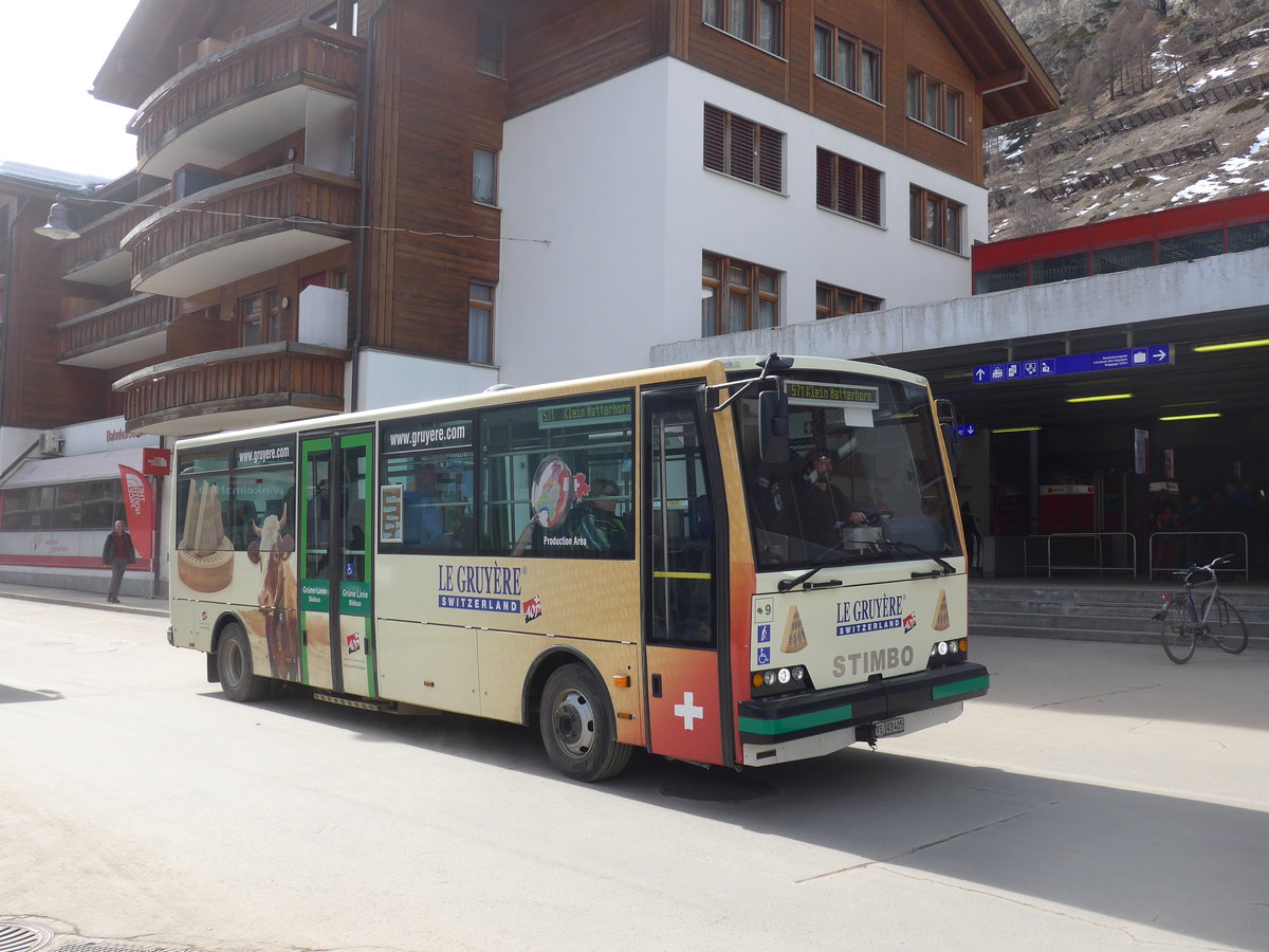 (201'868) - OBZ Zermatt - Nr. 9/VS 143'405 - Stimbo am 3. Mrz 2019 beim Bahnhof Zermatt