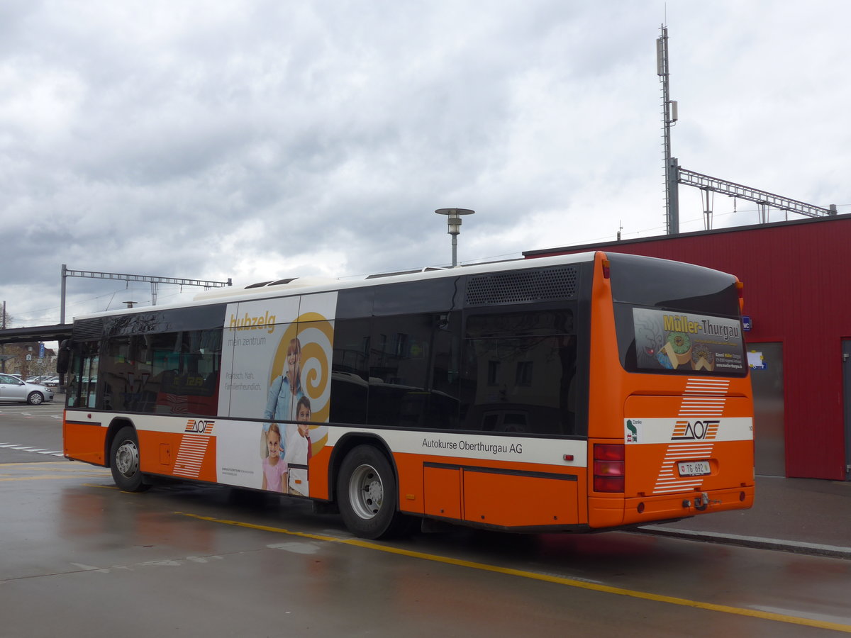 (201'969) - AOT Amriswil - Nr. 10/TG 692 - Neoplan am 4. Mrz 2019 beim Bahnhof Amriswil