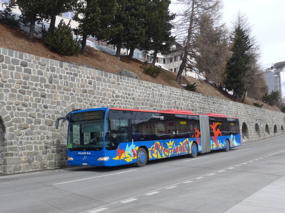 (202'058) - SBC Chur - Nr. 99/GR 156'999 - Mercedes am 10. Mrz 2019 beim Bahnhof St. Moritz