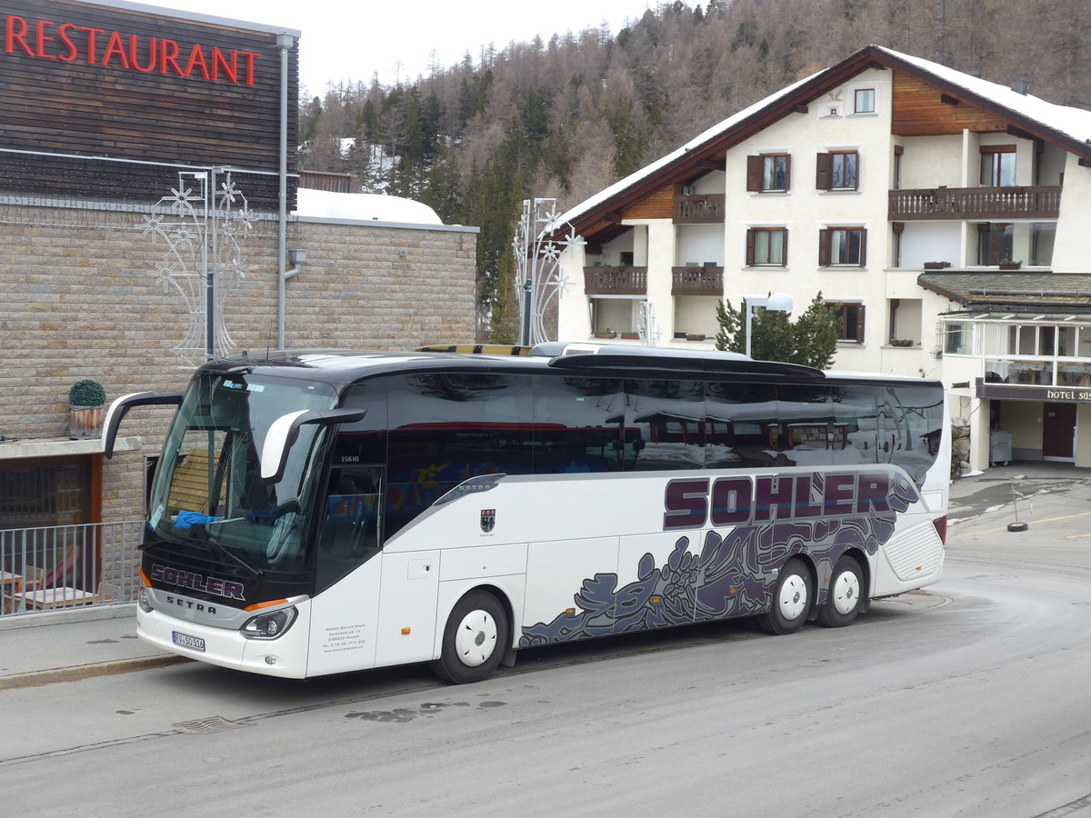 (202'099) - Aus Deutschland: Sohler, Wangen - RV-SO 516 - Setra am 10. Mrz 2019 in Surlej, Corvatschbahn