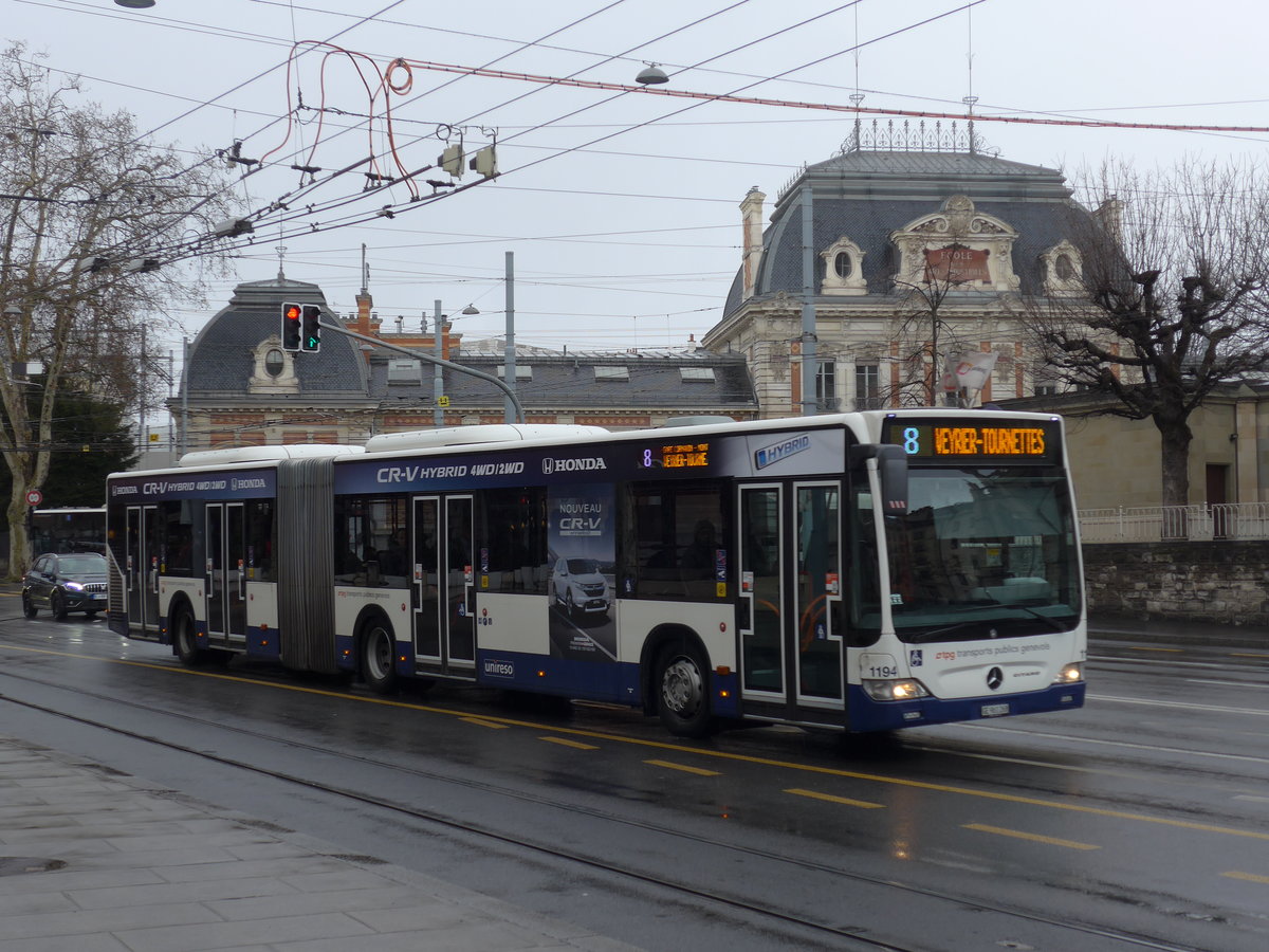 (202'248) - TPG Genve - Nr. 1194/GE 961'268 - Mercedes am 11. Mrz 2019 in Genve, Place des Vingt-Deux-Cantons