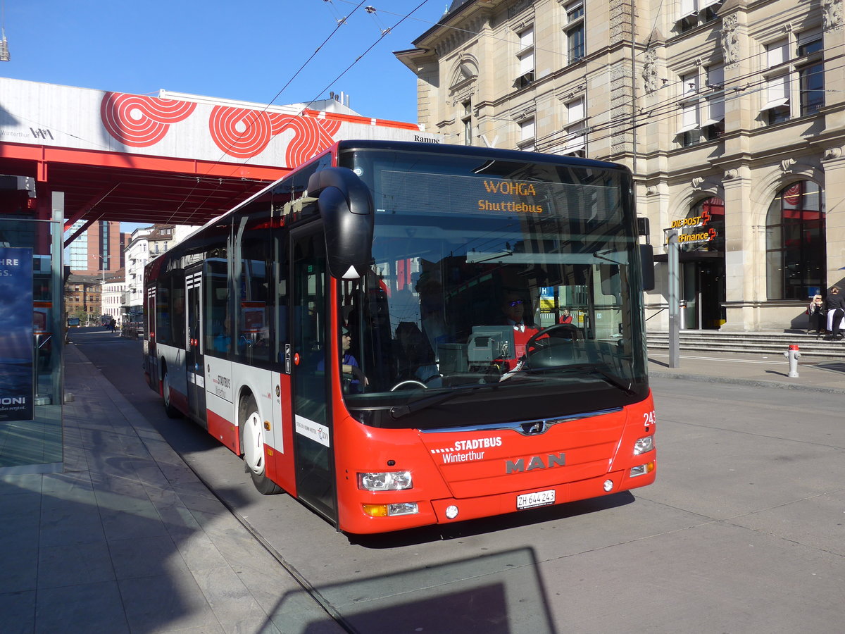 (202'769) - SW Winterthur - Nr. 243/ZH 644'243 - MAN am 21. Mrz 2019 beim Hauptbahnhof Winterthur