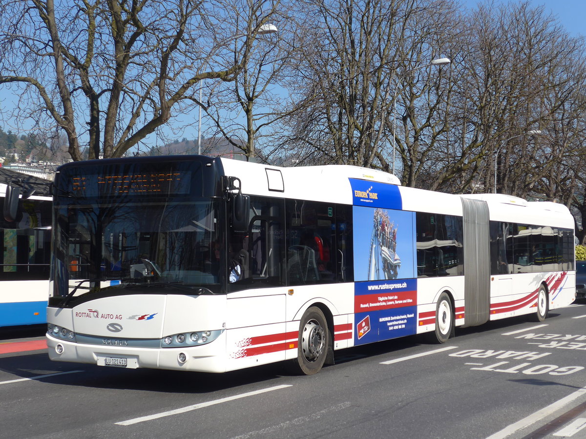 (202'988) - ARAG Ruswil - Nr. 41/LU 121'413 - Solaris am 23. Mrz 2019 beim Bahnhof Luzern