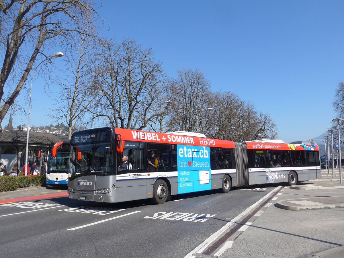 (202'989) - AAGR Rothenburg - Nr. 2/LU 15'732 - Solaris am 23. Mrz 2019 beim Bahnhof Luzern