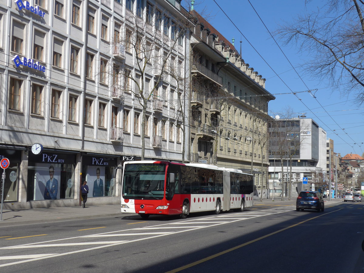 (203'272) - TPF Fribourg - Nr. 598/FR 300'419 - Mercedes am 24. Mrz 2019 beim Bahnhof Fribourg