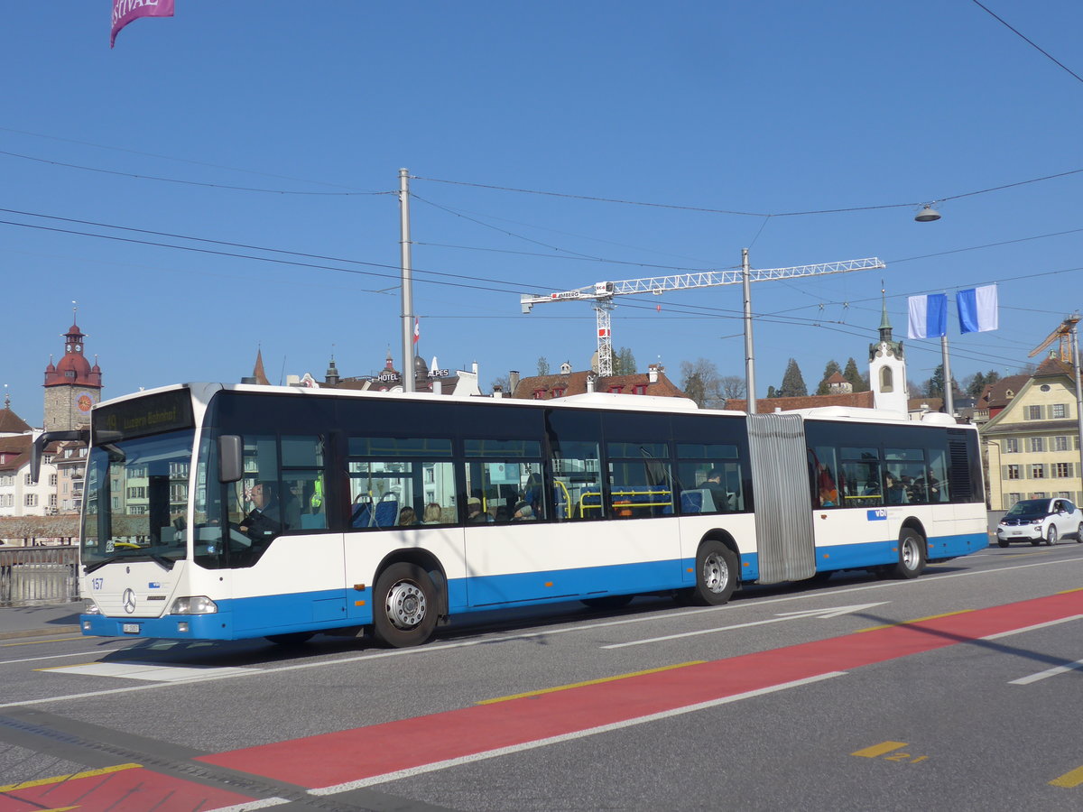 (203'286) - VBL Luzern - Nr. 157/LU 15'057 - Mercedes am 30. Mrz 2019 in Luzern, Bahnhofbrcke