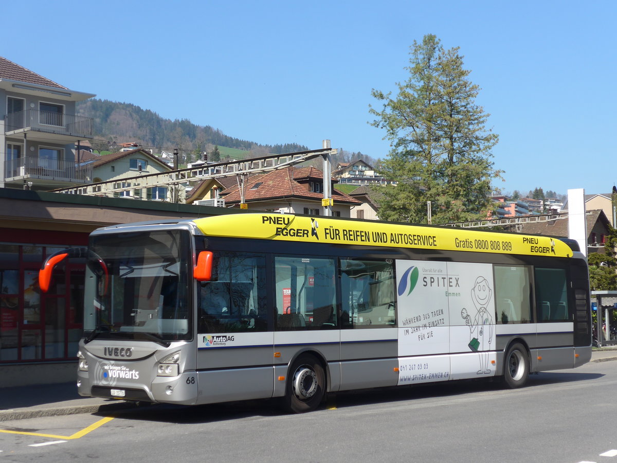 (203'317) - AAGR Rothenburg - Nr. 68/LU 15'770 - Iveco am 30. Mrz 2019 beim Bahnhof Hergiswil