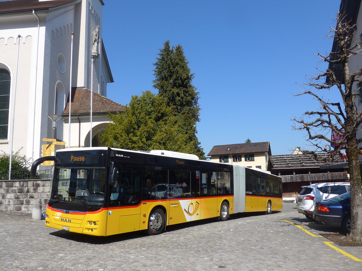 (203'319) - PostAuto Zrich - Nr. 363/ZH 179'958 - MAN am 30. Mrz 2019 in Hergiswil, Dorfplatz