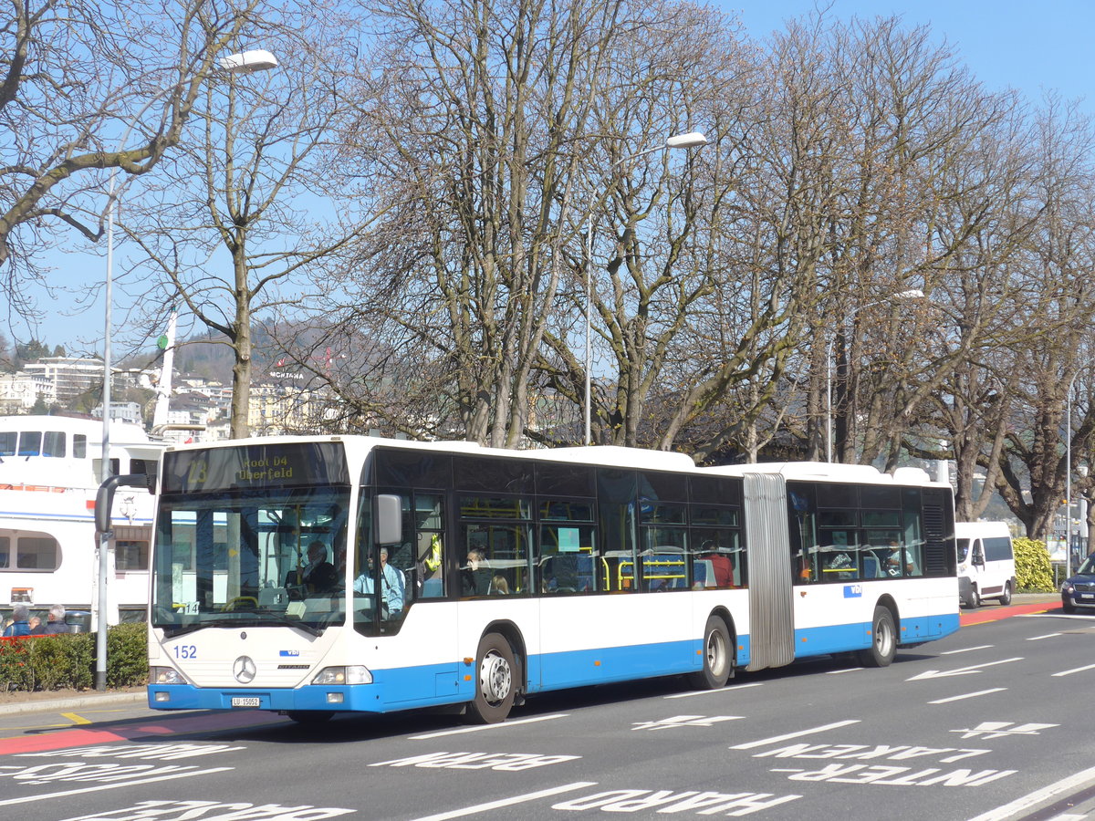 (203'339) - VBL Luzern - Nr. 152/LU 15'052 - Mercedes am 30. Mrz 2019 beim Bahnhof Luzern