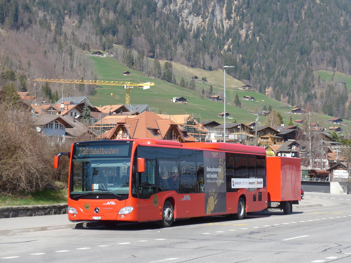 (203'438) - AFA Adelboden - Nr. 28/BE 43'089 - Mercedes am 31. Mrz 2019 beim Bahnhof Frutigen