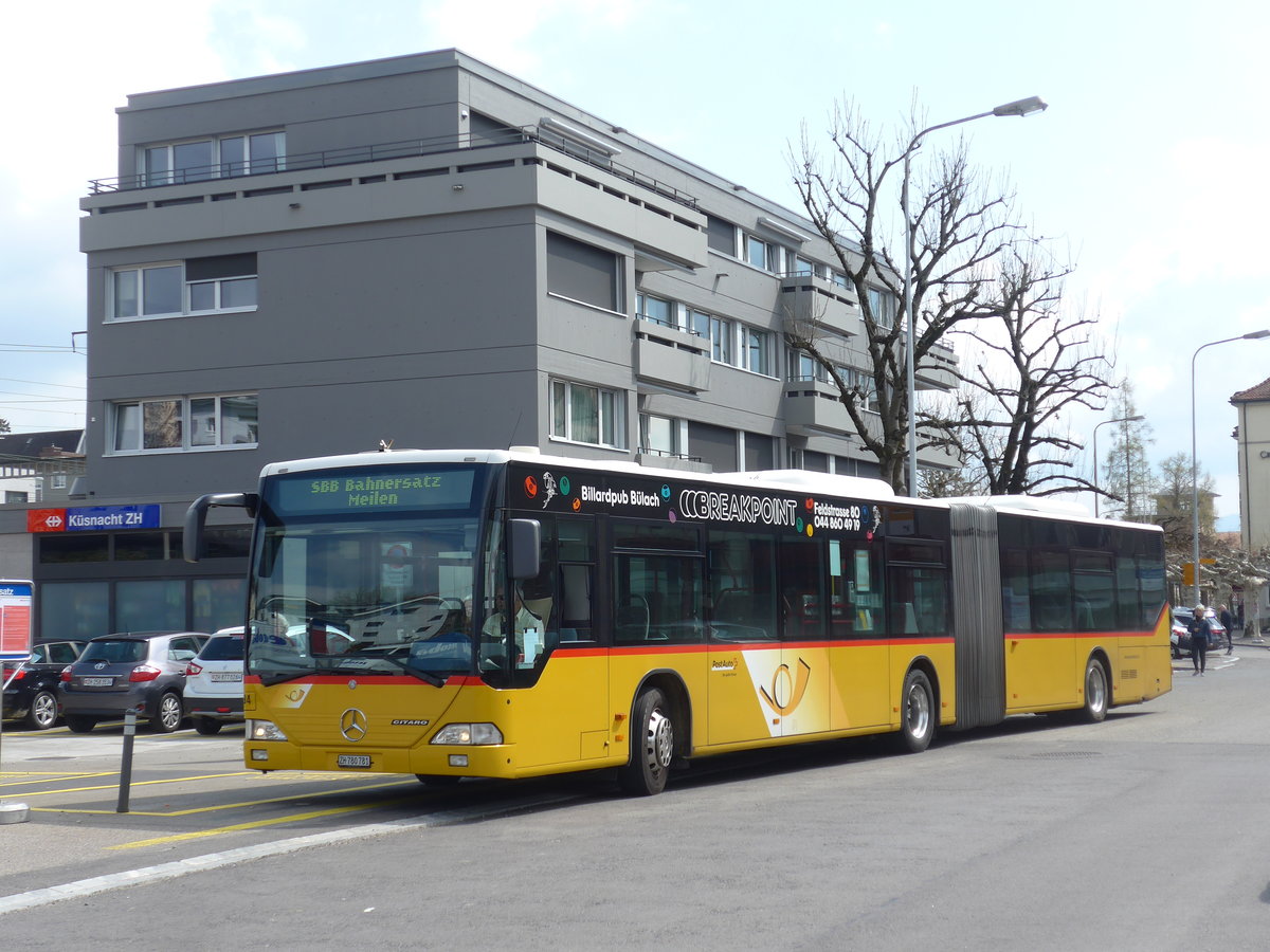 (203'522) - PostAuto Zrich - Nr. 194/ZH 780'781 - Mercedes (ex Nr. 27) am 7. April 2019 beim Bahnhof Ksnacht