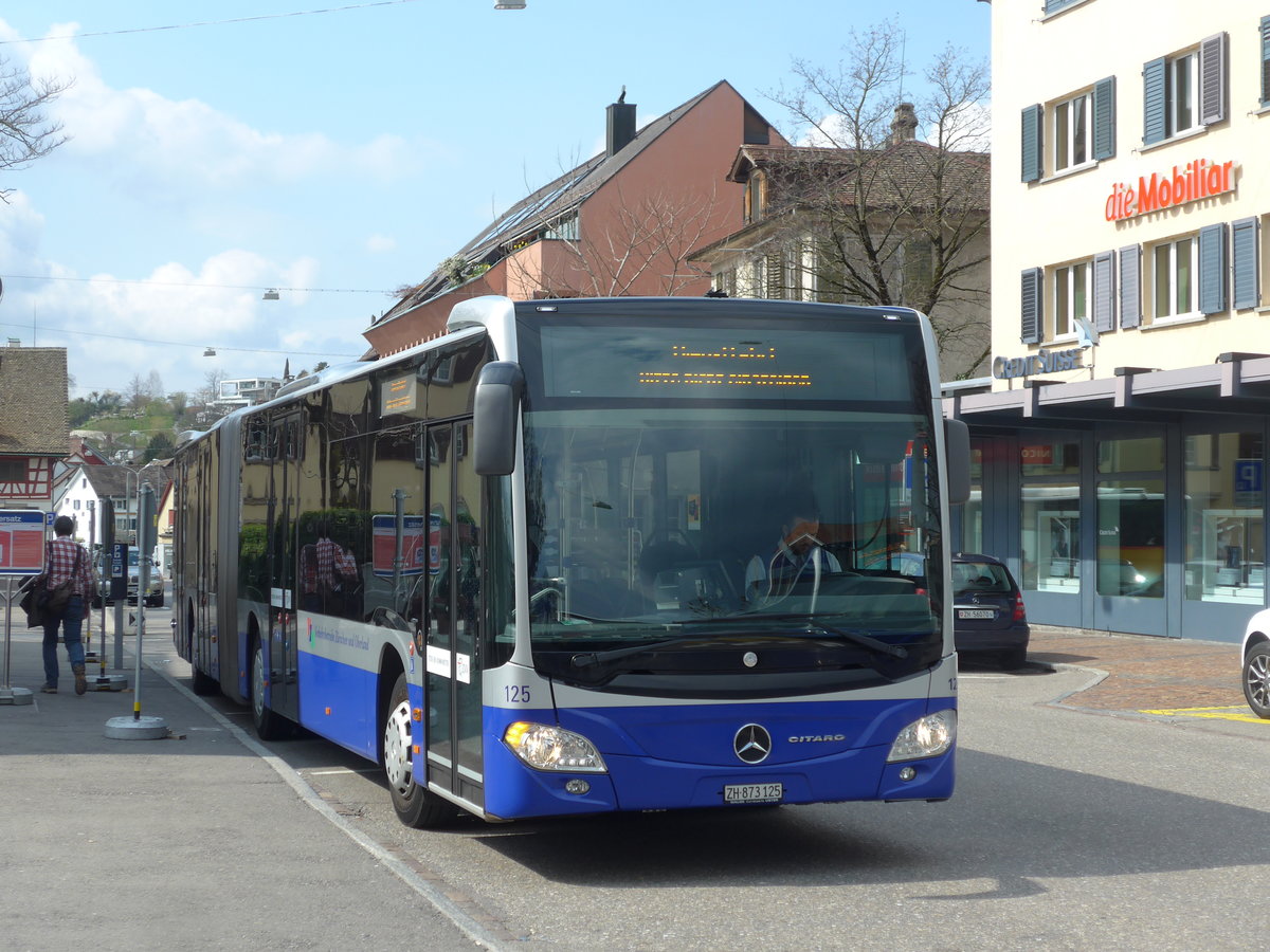 (203'544) - VZO Grningen - Nr. 125/ZH 873'125 - Mercedes am 7. April 2019 beim Bahnhof Meilen