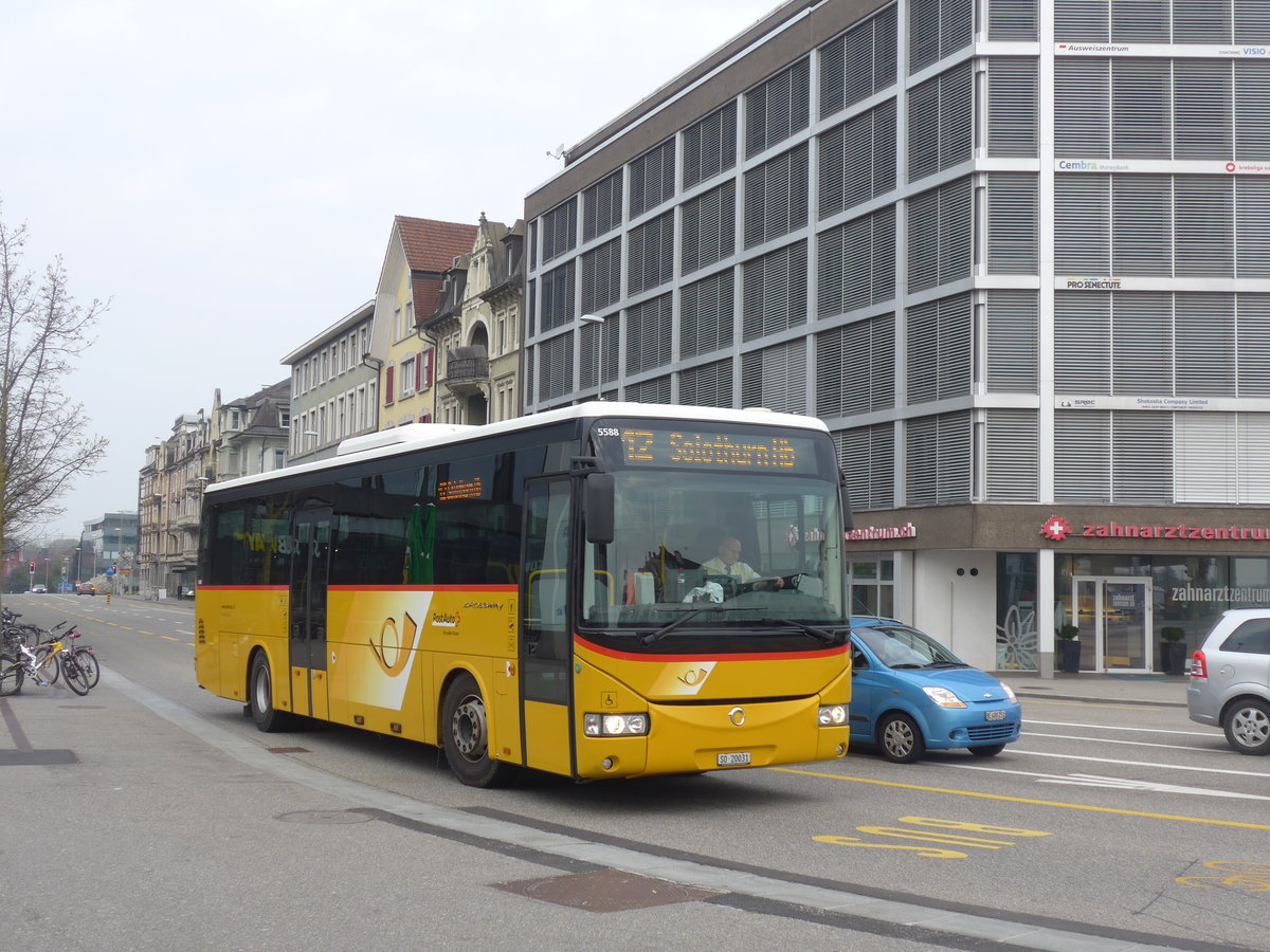 (203'563) - Flury, Balm - SO 20'031 - Irisbus am 13. April 2019 beim Hauptbahnhof Solothurn