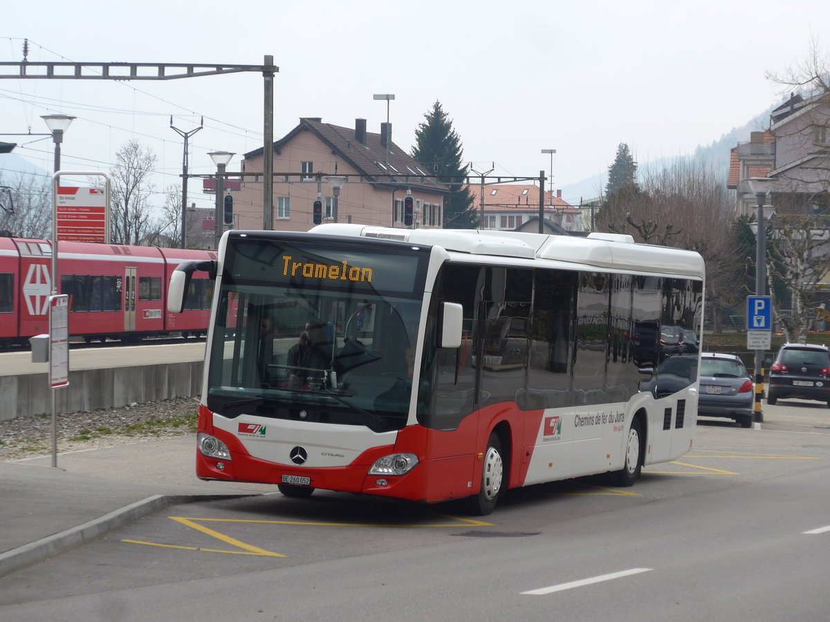 (203'579) - CJ Tramelan - Nr. 131/BE 260'052 - Mercedes am 13. Mrz 2019 beim Bahnhof St-Imier