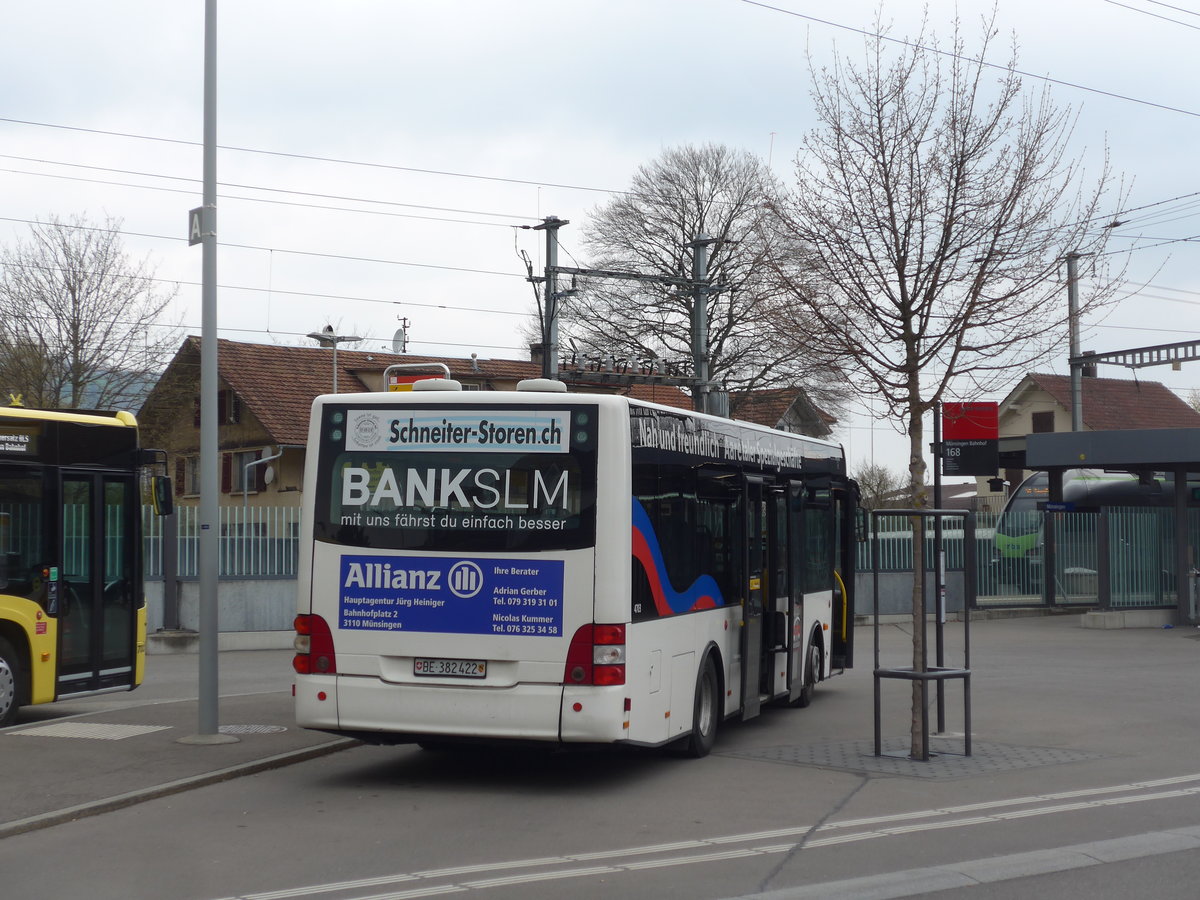 (203'653) - Lengacher, Wichtrach - Nr. 6/BE 382'422 - MAN/Gppel am 14. April 2019 beim Bahnhof Mnsingen