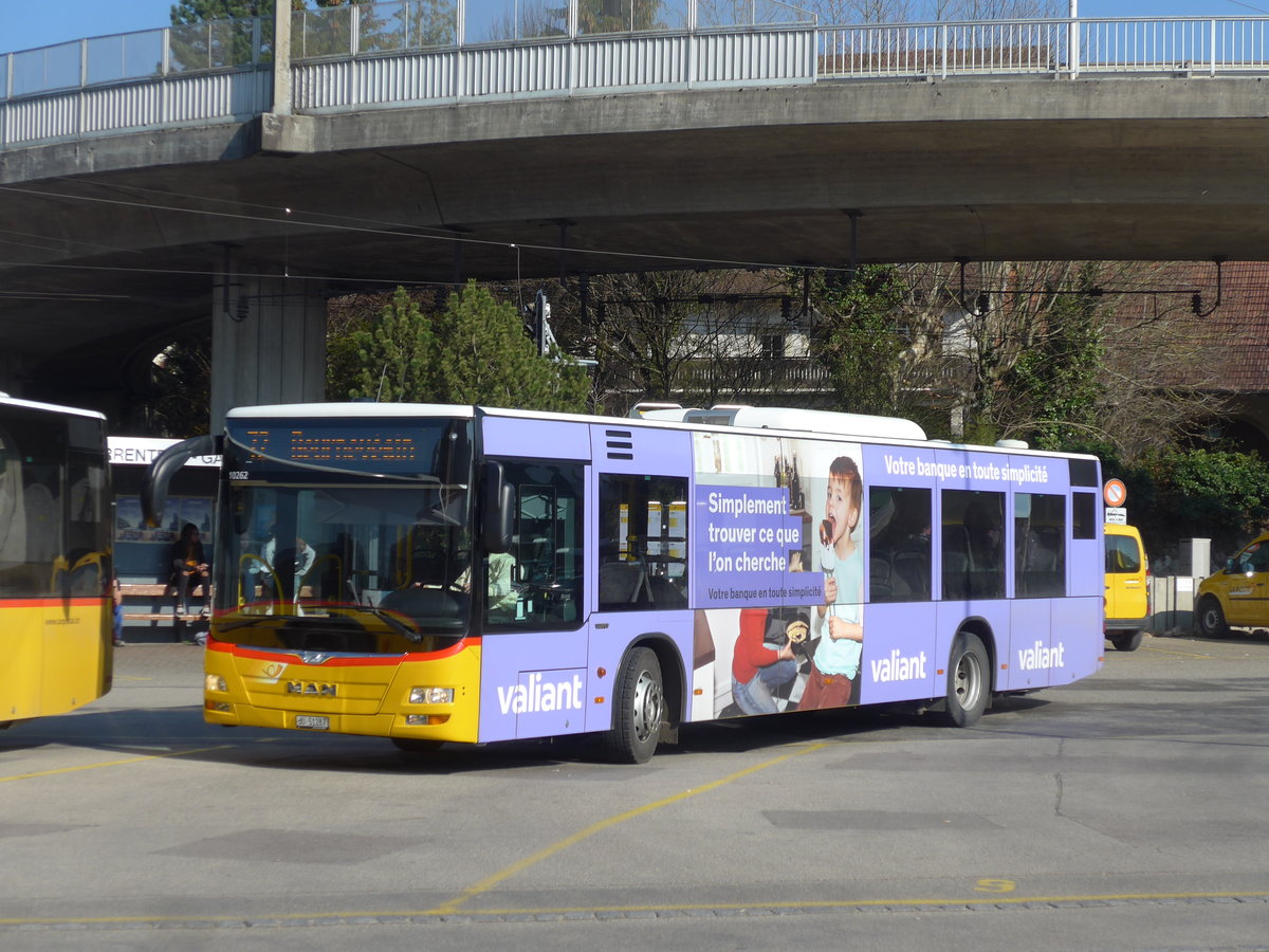 (203'787) - CarPostal Ouest - JU 51'287 - MAN (ex Nr. 22) am 15. April 2019 beim Bahnhof Porrentruy