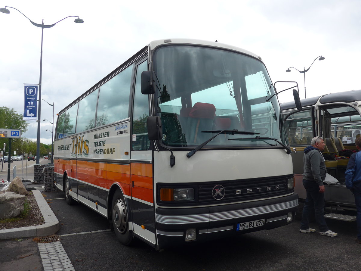 (203'955) - Aus Deutschland: Bils, Mnster - MS-BI 87H - Setra am 26. April 2019 in Haguenau, Parkplatz