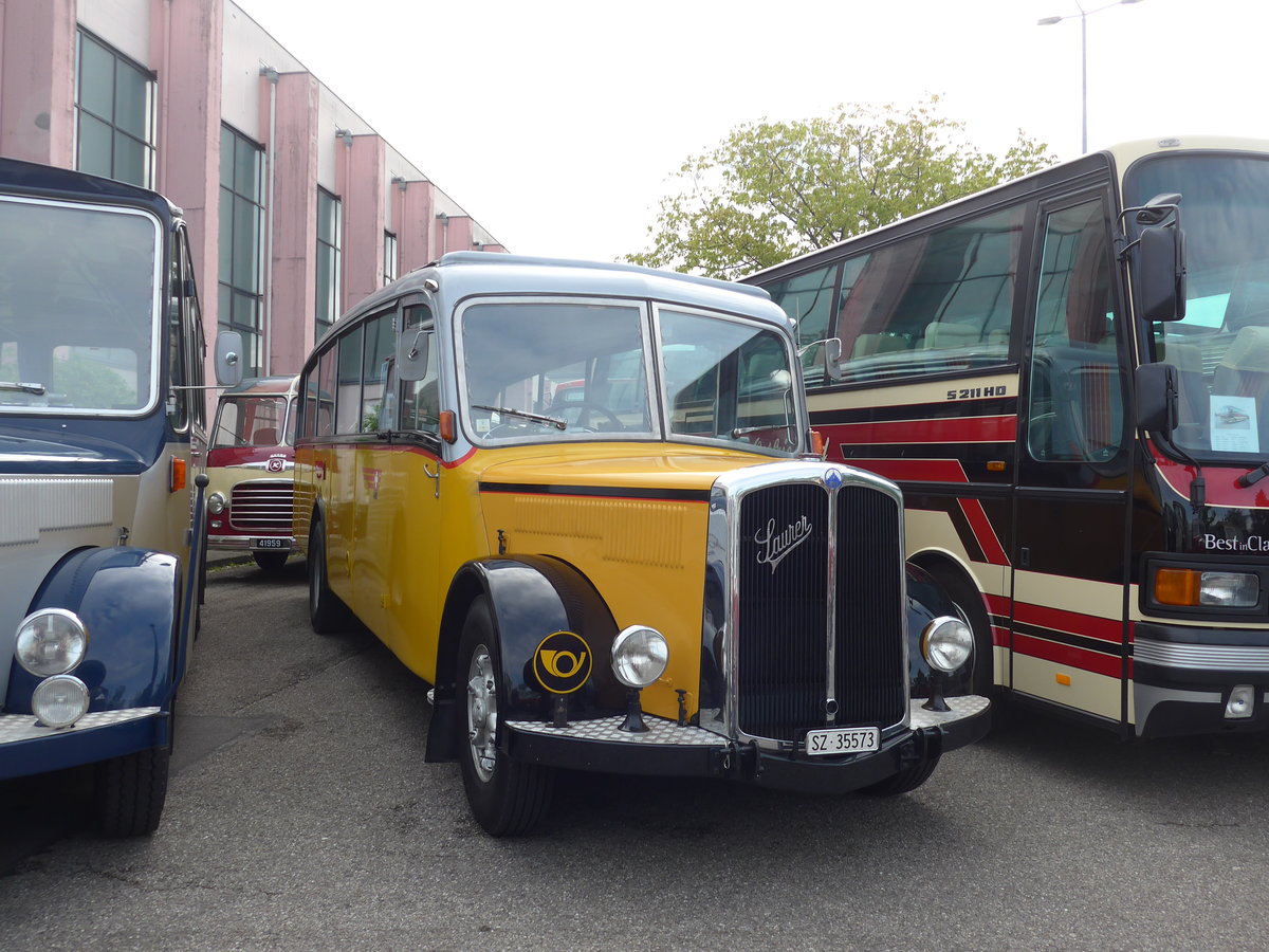 (204'085) - Aus der Schweiz: Kiener, Steinen - SZ 35'573 - Saurer/Eggli (ex Marti, Luzern; ex P 23'095; ex P 2147) am 26. April 2019 in Haguenau, Parkplatz