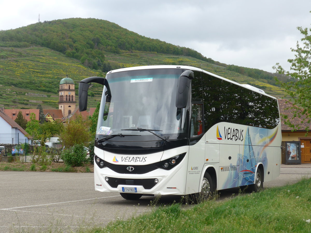 (204'535) - Aus Italien: Velabus, Rapallo - FT-619 EC - Iveco/Calipso2 am 28. April 2019 in Kaysersberg, Rocade Verte