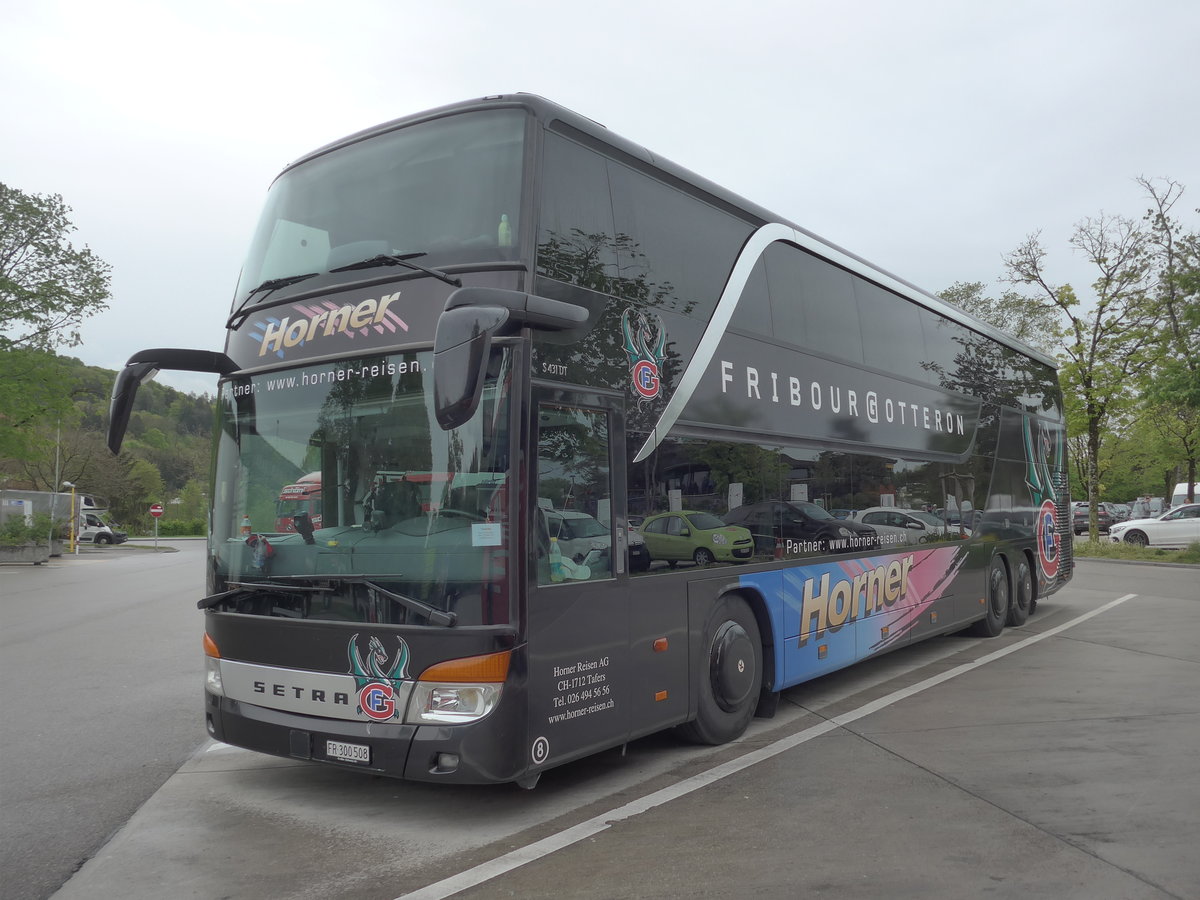 (204'587) - Horner, Tafers - Nr. 8/FR 300'508 - Setra am 9. Mai 2019 in Kemptthal, Raststtte