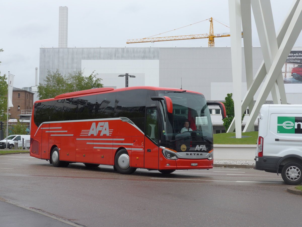 (204'666) - Aus der Schweiz: AFA Adelboden - Nr. 15/BE 26'702 - Setra am 9. Mai 2019 in Zuffenhausen, Porsche