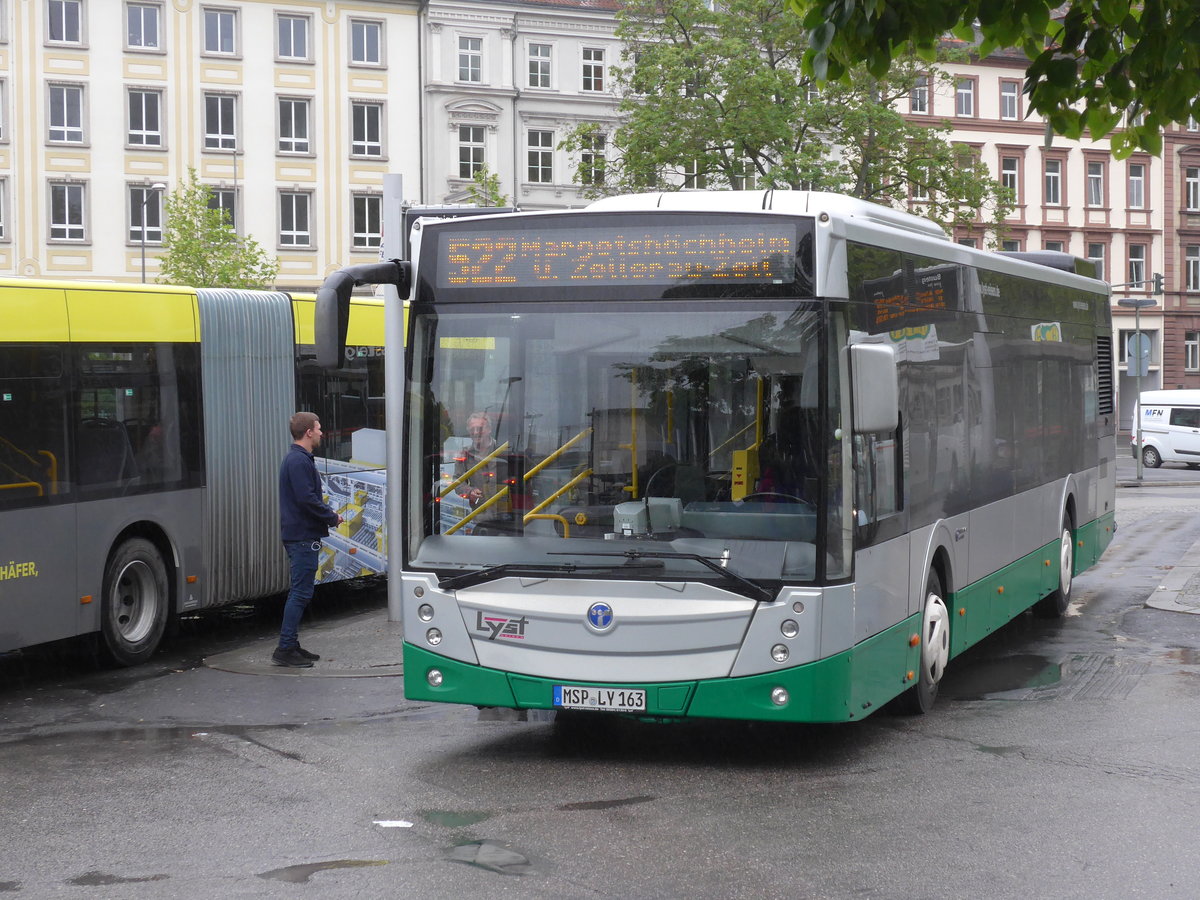 (204'697) - Lyst, Zellingen - MSP-LY 163 - Temsa am 9. Mai 2019 beim Bahnhof Wrzburg