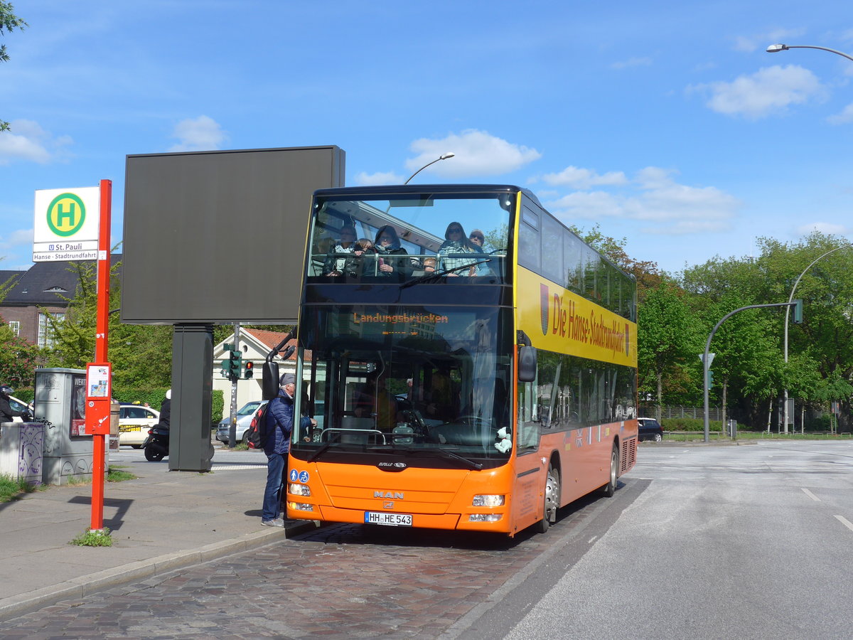 (204'966) - Hanse Stadtrundfahrt, Hamburg - HH-HE 543 - MAN/Burillo am 11. Mai 2019 in Hamburg, St. Pauli