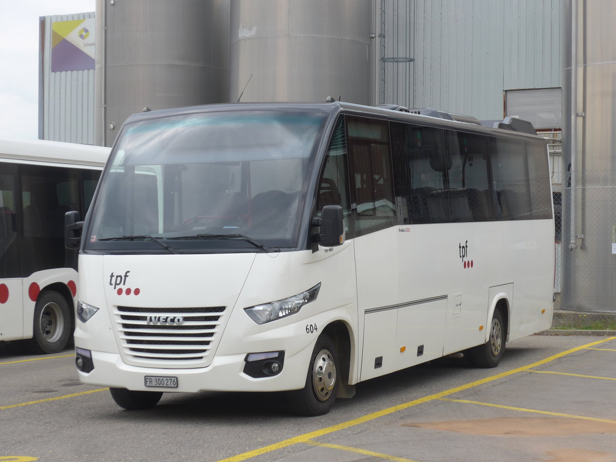 (205'462) - TPF Fribourg - Nr. 604/FR 300'276 - Iveco/ProBus am 25. Mai 2019 in Romont, Garage