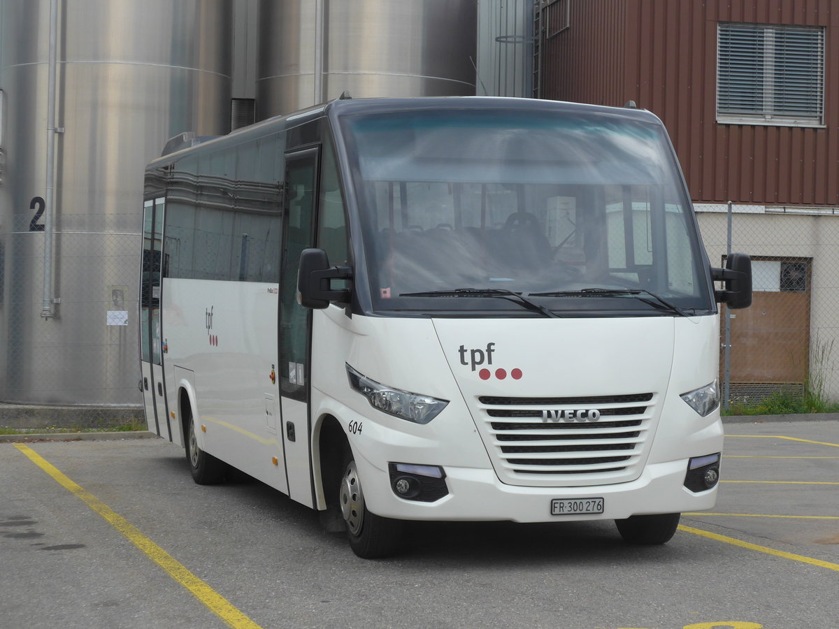 (205'464) - TPF Fribourg - Nr. 604/FR 300'276 - Iveco/ProBus am 25. Mai 2019 in Romont, Garage