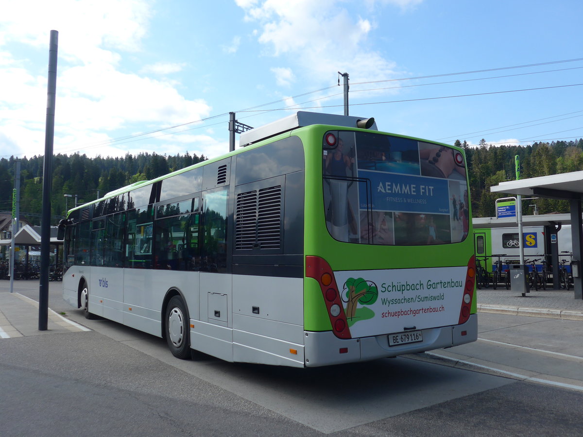 (205'530) - Busland, Burgdorf - Nr. 52/BE 679'116 - Van Hool am 27. Mai 2019 beim Bahnhof Langnau