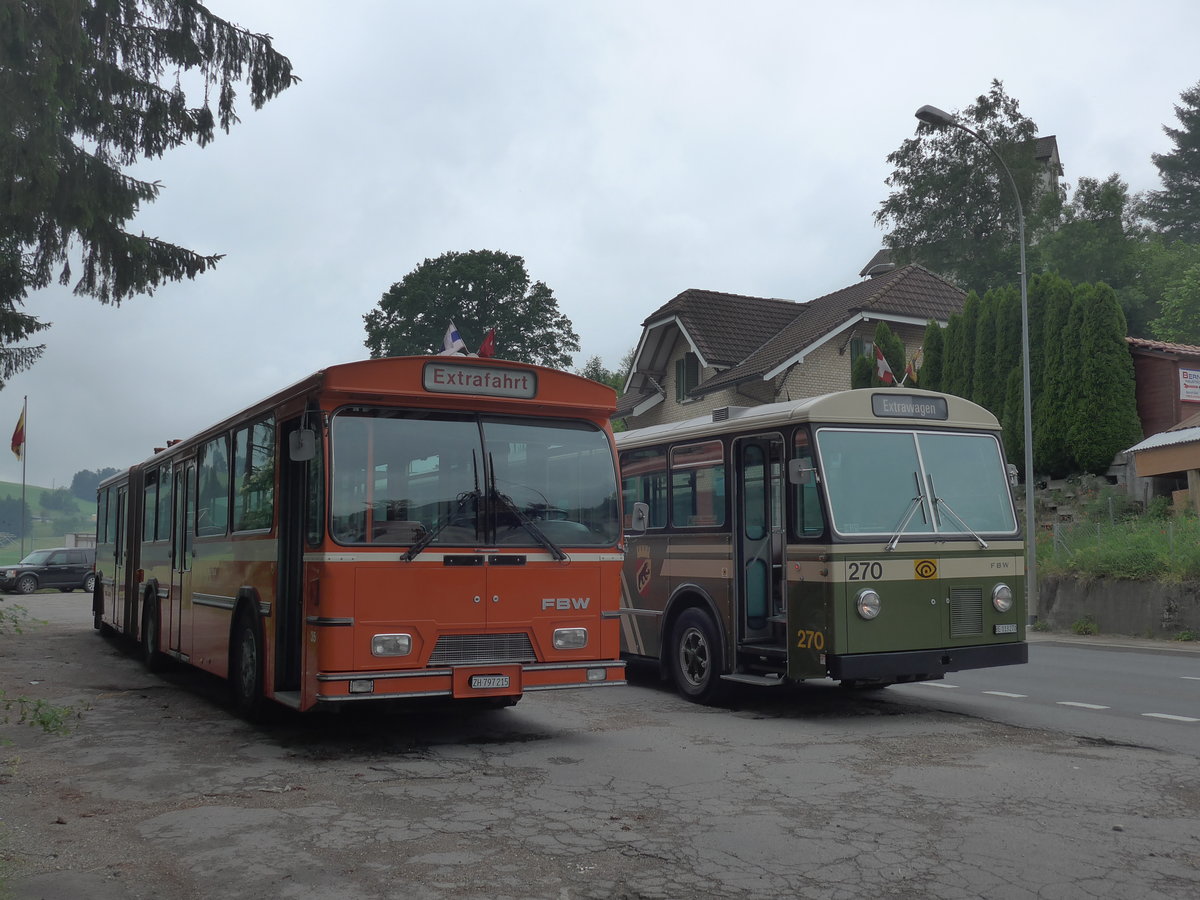 (206'478) - ZVB Zug (RWB) - Nr. 35/ZH 797'215 - FBW/Hess am 22. Juni 2019 beim Bahnhof Hswil