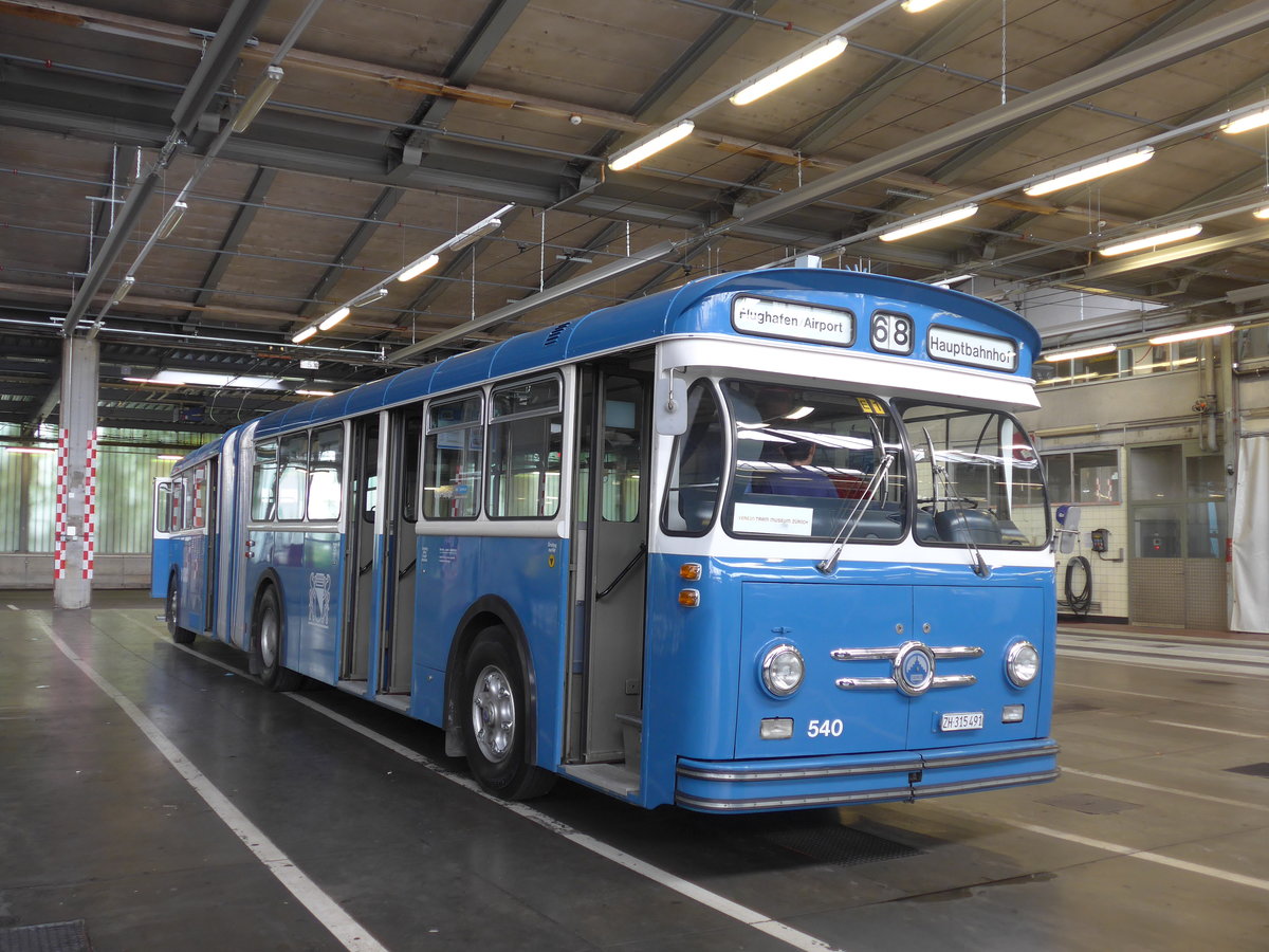 (206'544) - VBZ Zrich (TMZ) - Nr. 540/ZH 315'491 - Saurer/Saurer (ex Nr. 7540; ex Nr. 540) am 22. Juni 2019 in Luzern, Depot VBL