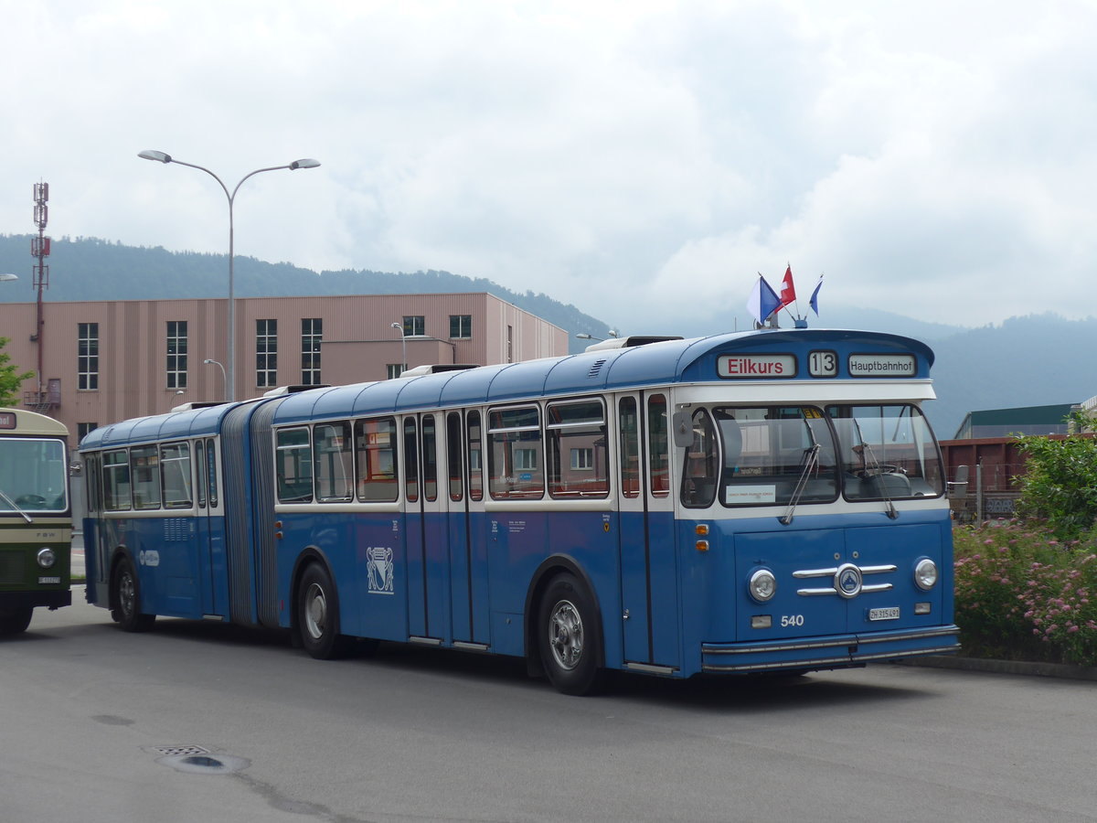 (206'594) - VBZ Zrich (TMZ) - Nr. 540/ZH 315'491 - Saurer/Saurer (ex Nr. 7540; ex Nr. 540) am 22. Juni 2019 in Emmenbrcke, Debrunner Acifer