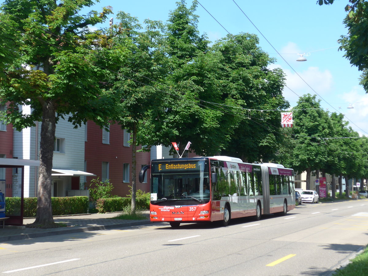 (206'665) - SW Winterthur - Nr. 357/ZH 886'357 - MAN am 23. Juni 2019 in Winterhur, Feldtal