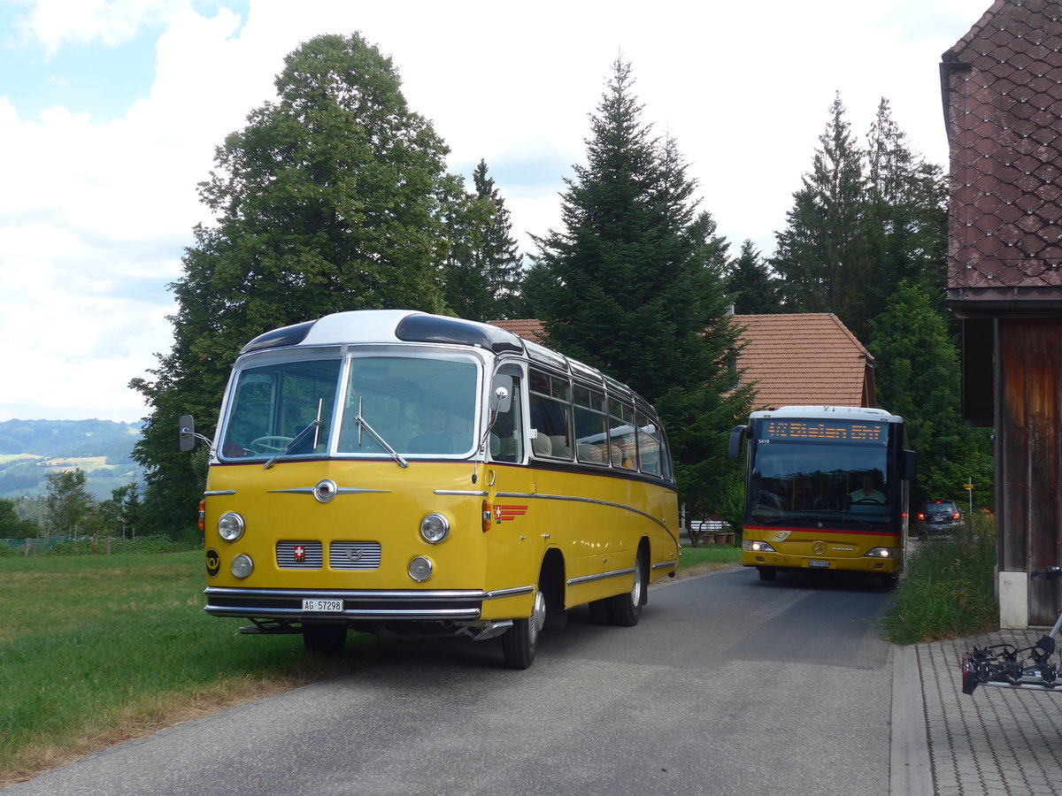 (207'519) - Zimmerli J., Oftringen - AG 57'298 - Berna/Tscher (ex Stutz, Oberlunkhofen; ex Leu, Schongau; ex Wicki, Bremgarten; ex P 22'054) am 7. Juli 2019 in Waldhusern, Kurhaus