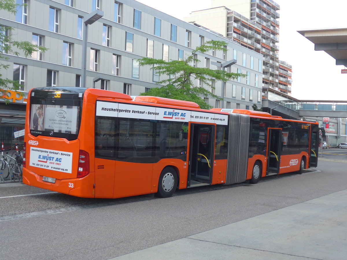 (207'548) - RBS Worblaufen - Nr. 33/BE 533'233 - Mercedes am 7. Juli 2019 beim Bahnhof Zollikofen