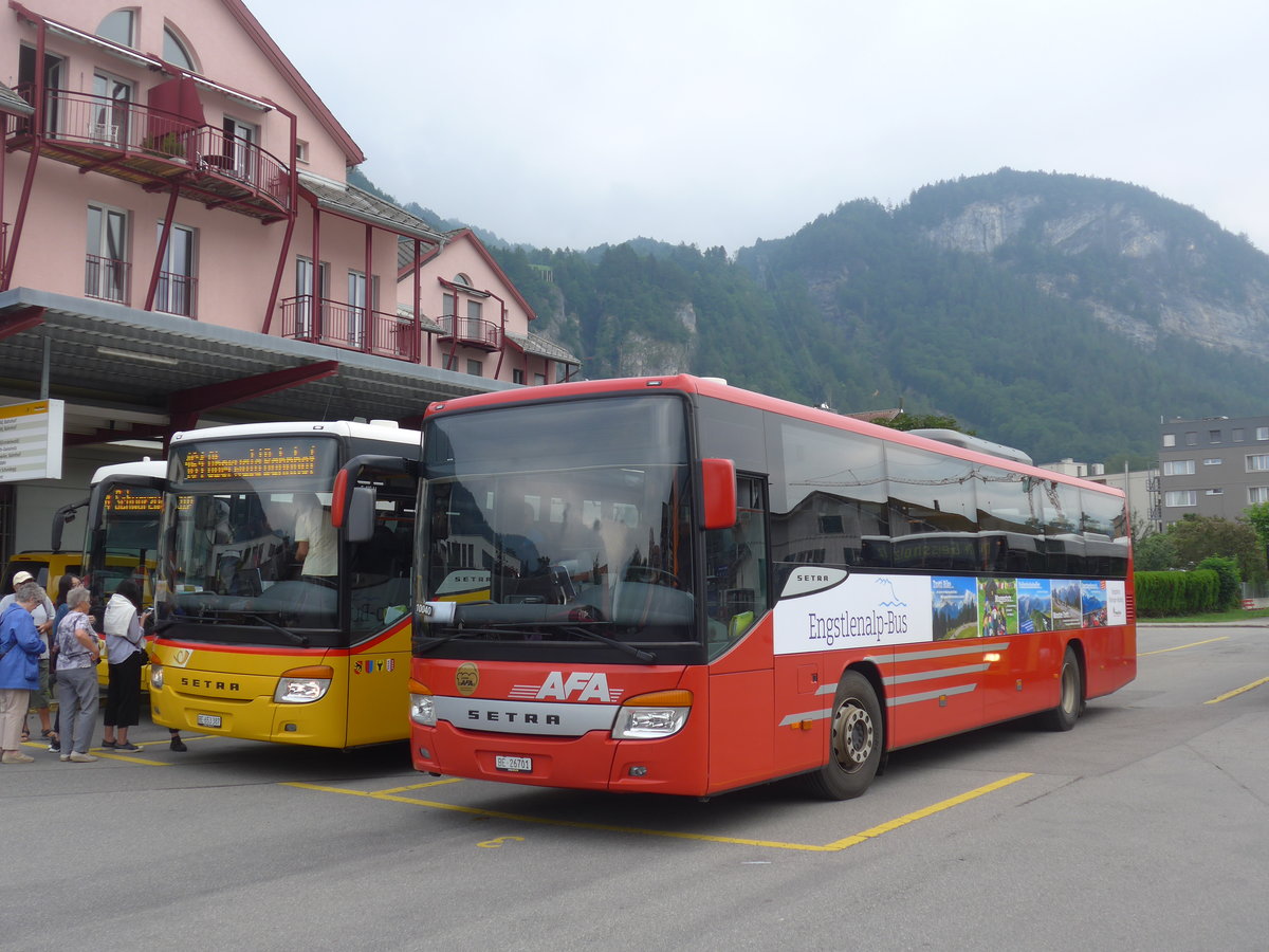 (207'642) - AFA Adelboden - Nr. 24/BE 26'701 - Setra am 9. Juli 2019 in Meiringen, Postautostation (Einsatz PostAuto fr Engstlenalp-Bus)