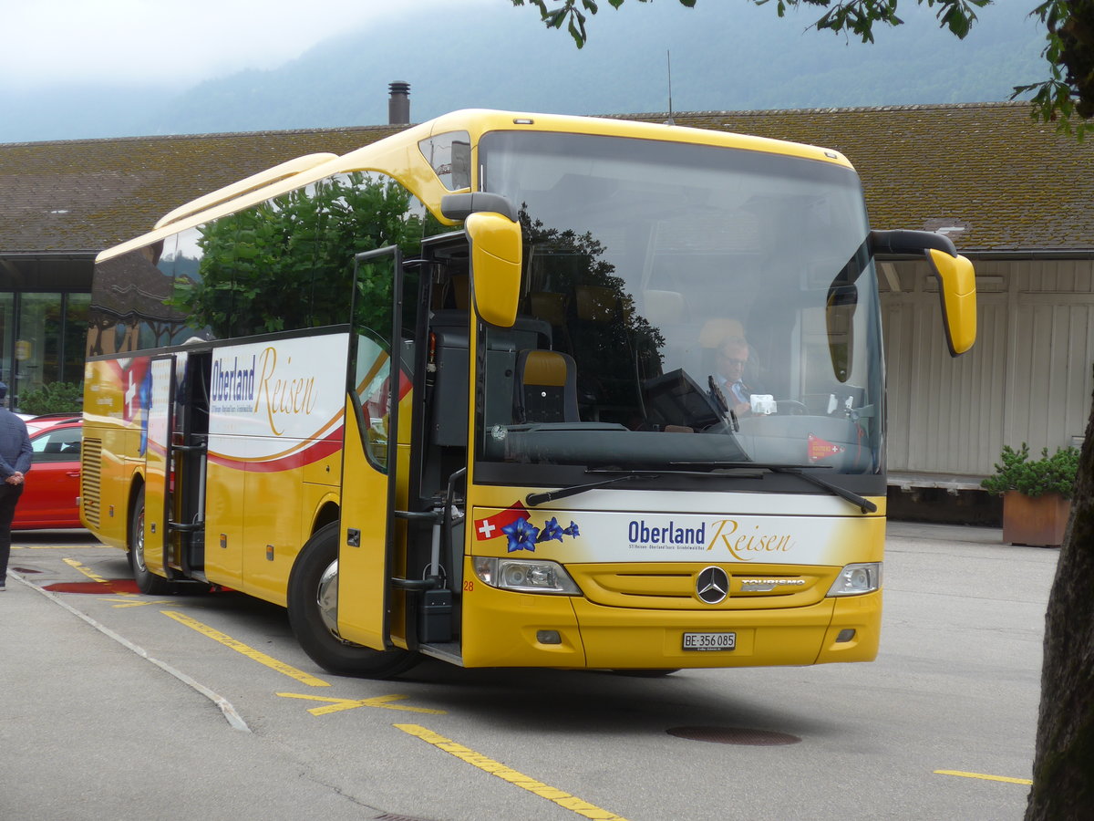 (207'666) - Oberland Reisen, Thun - Nr. 28/BE 356'085 - Mercedes (ex AVG Grindelwald Nr. 28) am 9. Juli 2019 in Meiringen, Postautostation