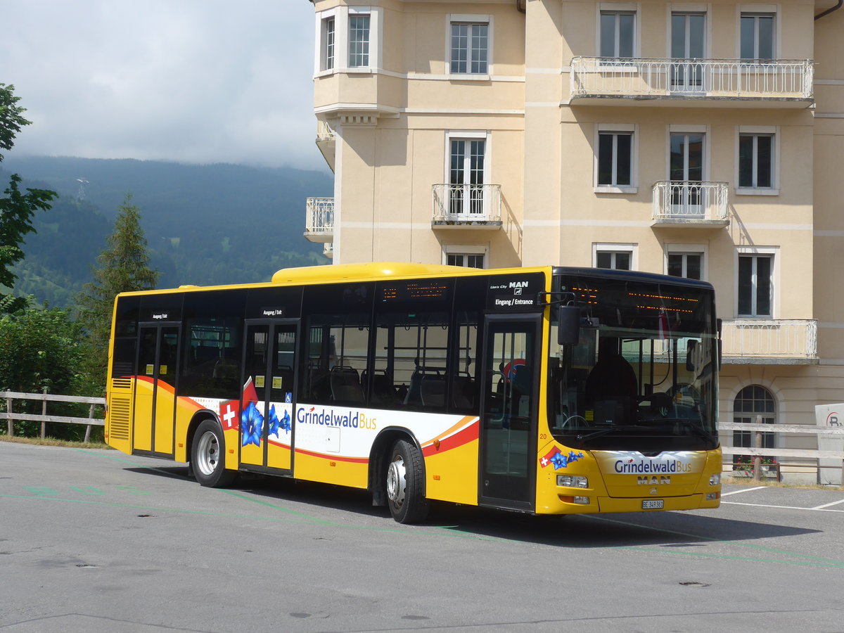 (207'678) - AVG Grindelwald - Nr. 20/BE 349'361 - MAN/Gppel am 9. Juli 2019 beim Bahnhof Grindelwald