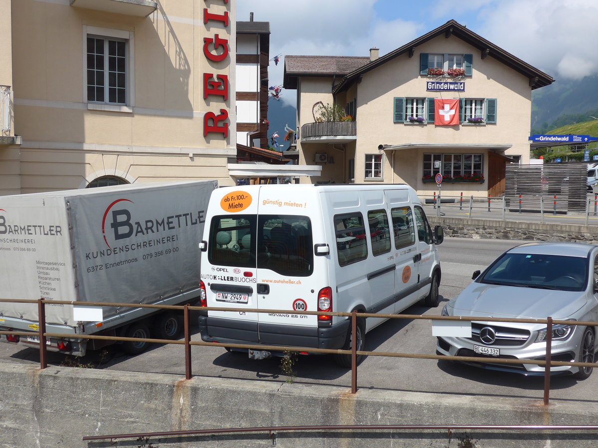 (207'679) - Keller, Buochs - NW 2949 - Opel am 9. Juli 2019 beim Bahnhof Grindelwald